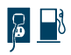 Icon showing electrical plug-in and gas pump
